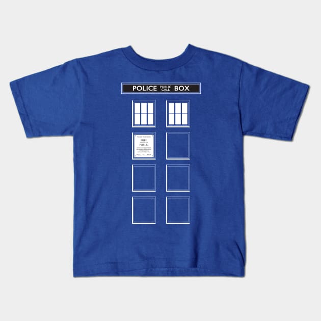 Police Box panels Kids T-Shirt by andrew_kelly_uk@yahoo.co.uk